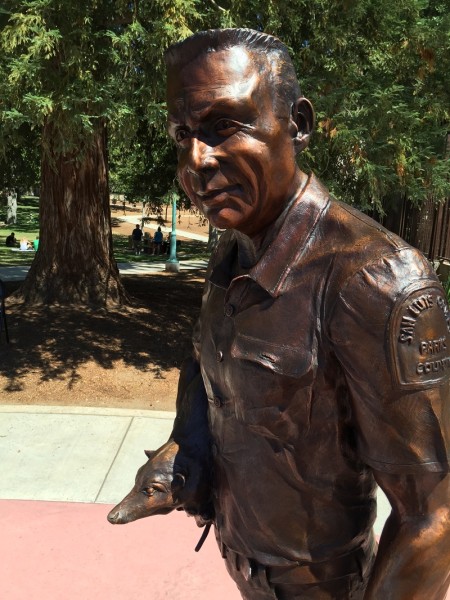 Charles Paddock is remembered in bronze, unveiled to the public July 4.     Photo by Paula McCambridge