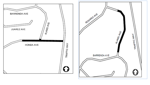 The segments of roads that will be repaved.