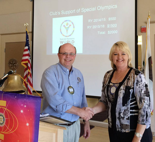 Atascadero Rotary Club President John Hollenbeck with fellow member and Atascadero Chamber of Commerce Executive Director Linda Hendy.