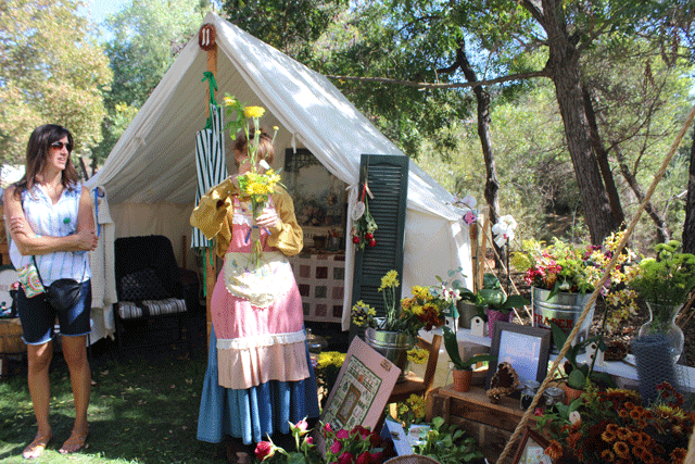 The florist tent in Tent City. Photo by Heather Young