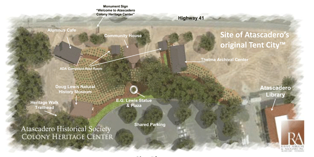 Site plan for the Atascadero Historical Society's Colony Historical Society.