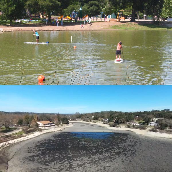 Atascadero lake before and after