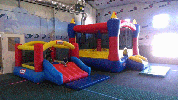 Life Community Church has two bounce houses in its play area. Photo by Life Community Church