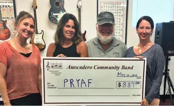 PRYAF and Atascadero Community Band Check Photo