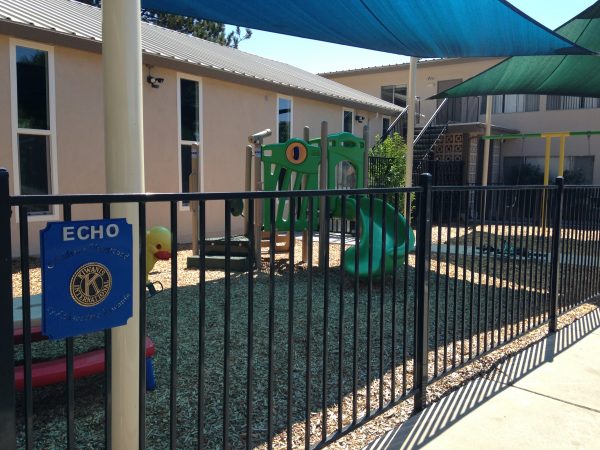 A playground was installed just outside of the facility by the local Kiwanis club.