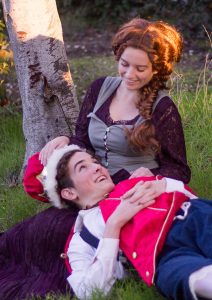 Ashlyn Brookshire (top) and Elijah Lindsey (bottom) play the love interests Princess Winnifred and Prince Dauntless.