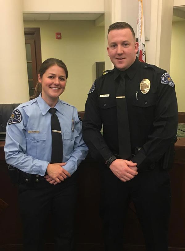 Officer Chris Galpin and Community Service Officer Lauren-Ashley Purify.