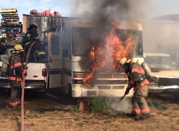 RV catches fire in Atascadero