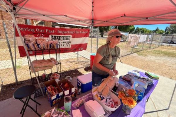 Printery welcoming booth with food