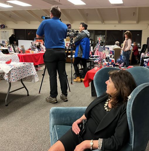 Debbie Arnold watches results come in