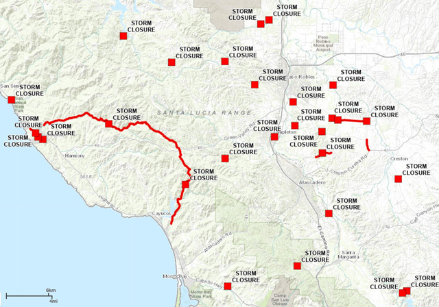 map of road closures