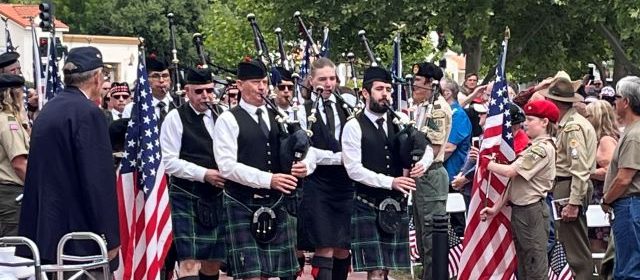Central Coast Pipers enter Faces of Freedom