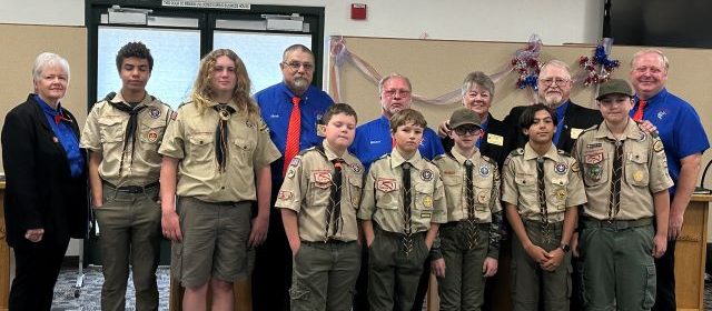 Members of Atascadero Boy Scout Troop #51 and Atascadero Elks Lodge Officers who performed the Flag Day Celebration that was held at the Atascadero Elks Lodge.