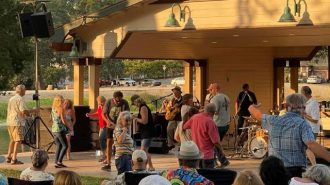 The Cinders Blues Band performing at Atascadero Saturdays in the Park