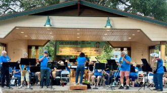 Members of the band perform Dixieland Jamboree at a recent concert.