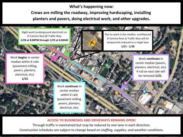 Road construction continues in downtown Atascadero through Friday