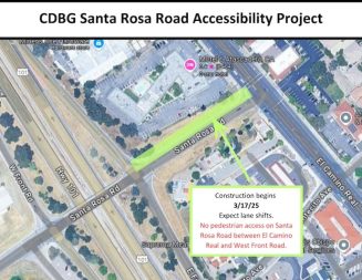 Construction set to improve pedestrian access on Santa Rosa Road