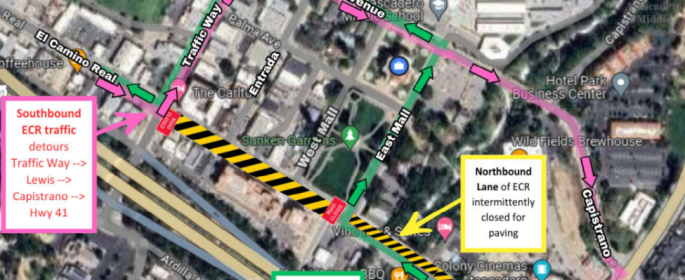 City schedules closures on El Camino Real for road work