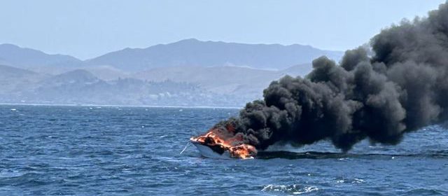 Coast Guard rescues four boaters near Cayucos after fire