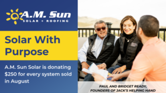 Work with A.M. Sun Solar + Roofing and support Jack’s Helping Hand