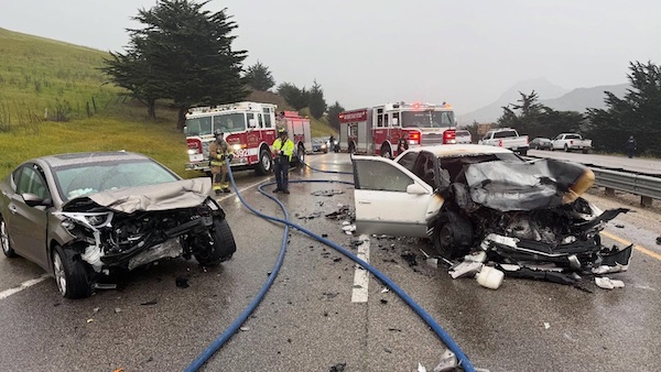 Two-vehicle crash involving wrong-way driver reported south of Morro Bay