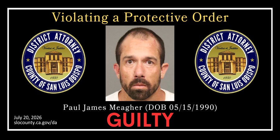 Pismo Beach man convicted of violating domestic violence order
