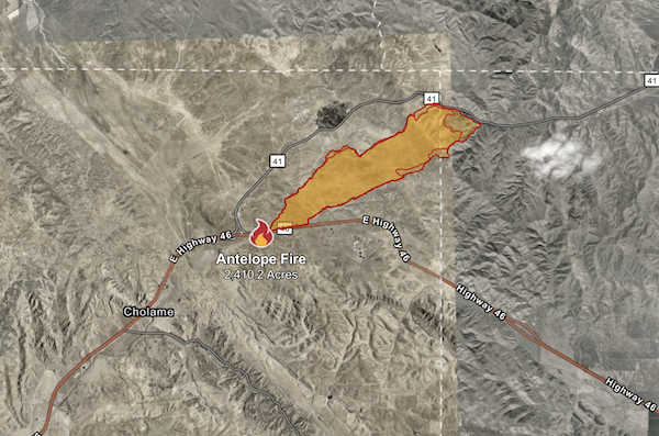 Antelope Fire burns 2,410 acres across two counties