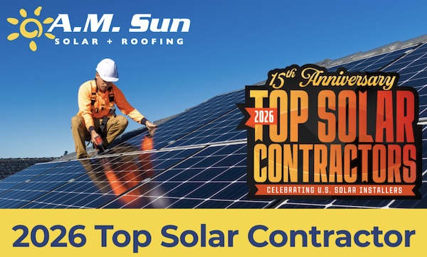 A.M. Sun Solar + Roofing Named a Top Solar Installer in the Nation for 2026