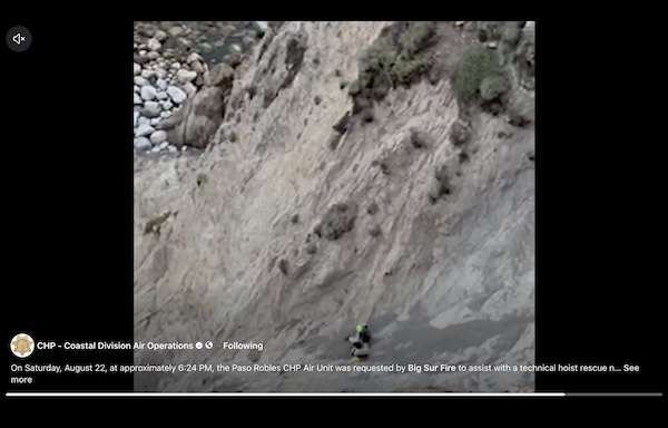 CHP air crew rescues two stranded climbers near Big Sur