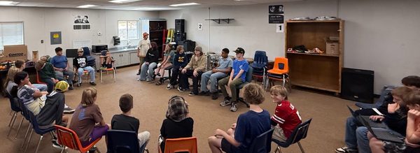 Atascadero Fine Arts Academy students in the drums class