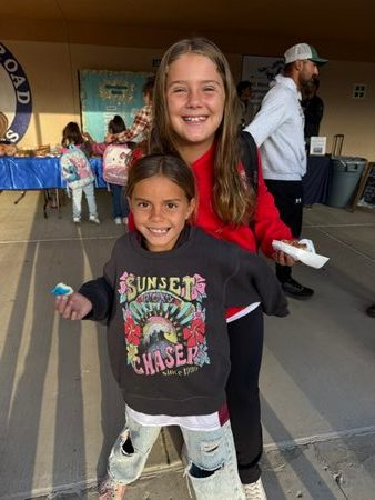 Students smile during Mustang Morning at Monterey Road Elementary School