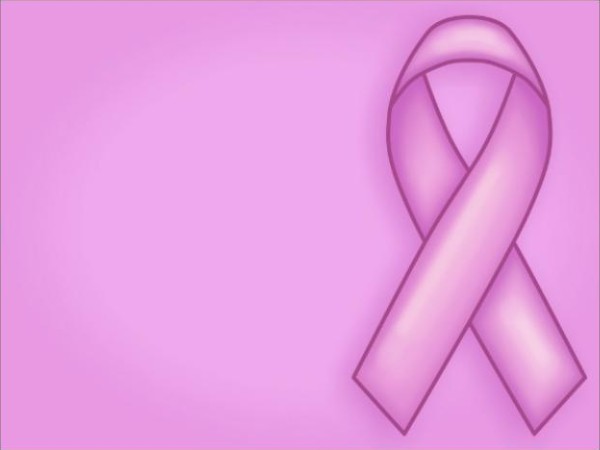 A pink ribbon, the symbol of breast cancer awareness.